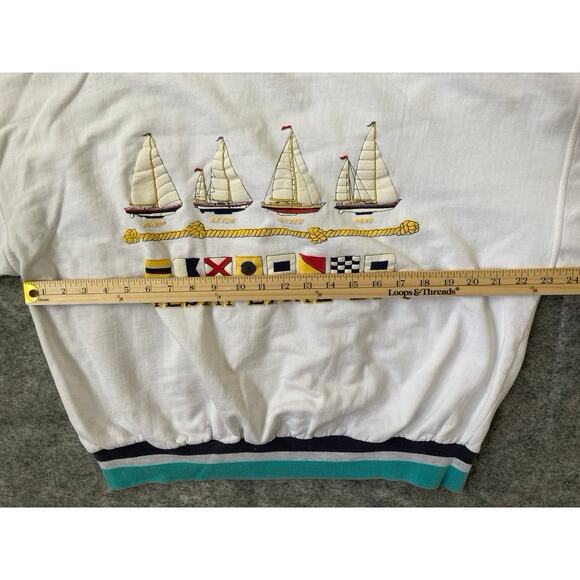 Vintage 80s Sailing Pullover Womens Large Sweater Retro Chesapeake New England - Picture 4 of 7